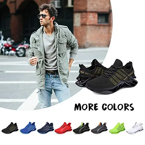 incarpo Men's Comfortable Trail Running Walking Shoes Athletic Non-Slip Blade Shoes Fashion Sneakers 903-Red-46