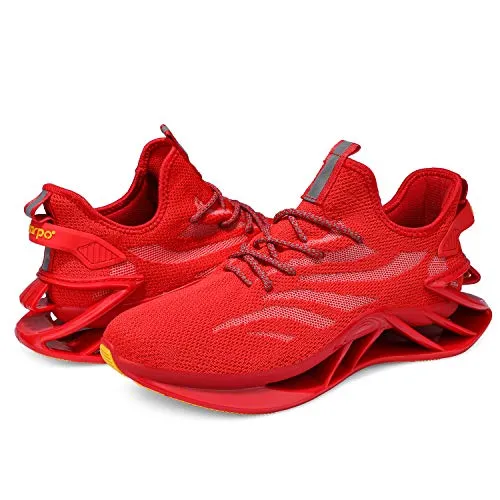 incarpo Men's Comfortable Trail Running Walking Shoes Athletic Non-Slip Blade Shoes Fashion Sneakers 903-Red-46