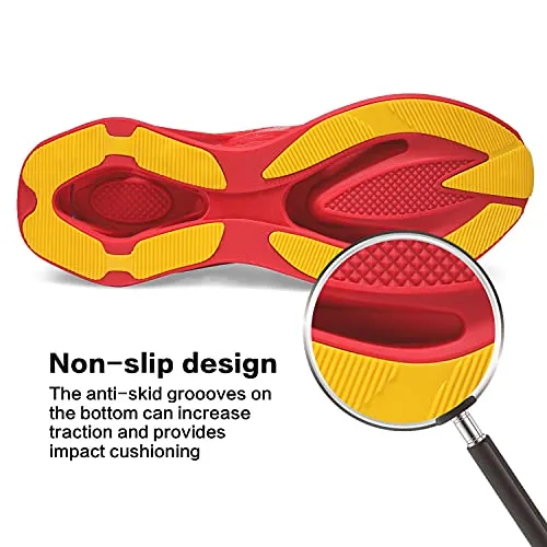 incarpo Men's Comfortable Trail Running Walking Shoes Athletic Non-Slip Blade Shoes Fashion Sneakers 903-Red-46