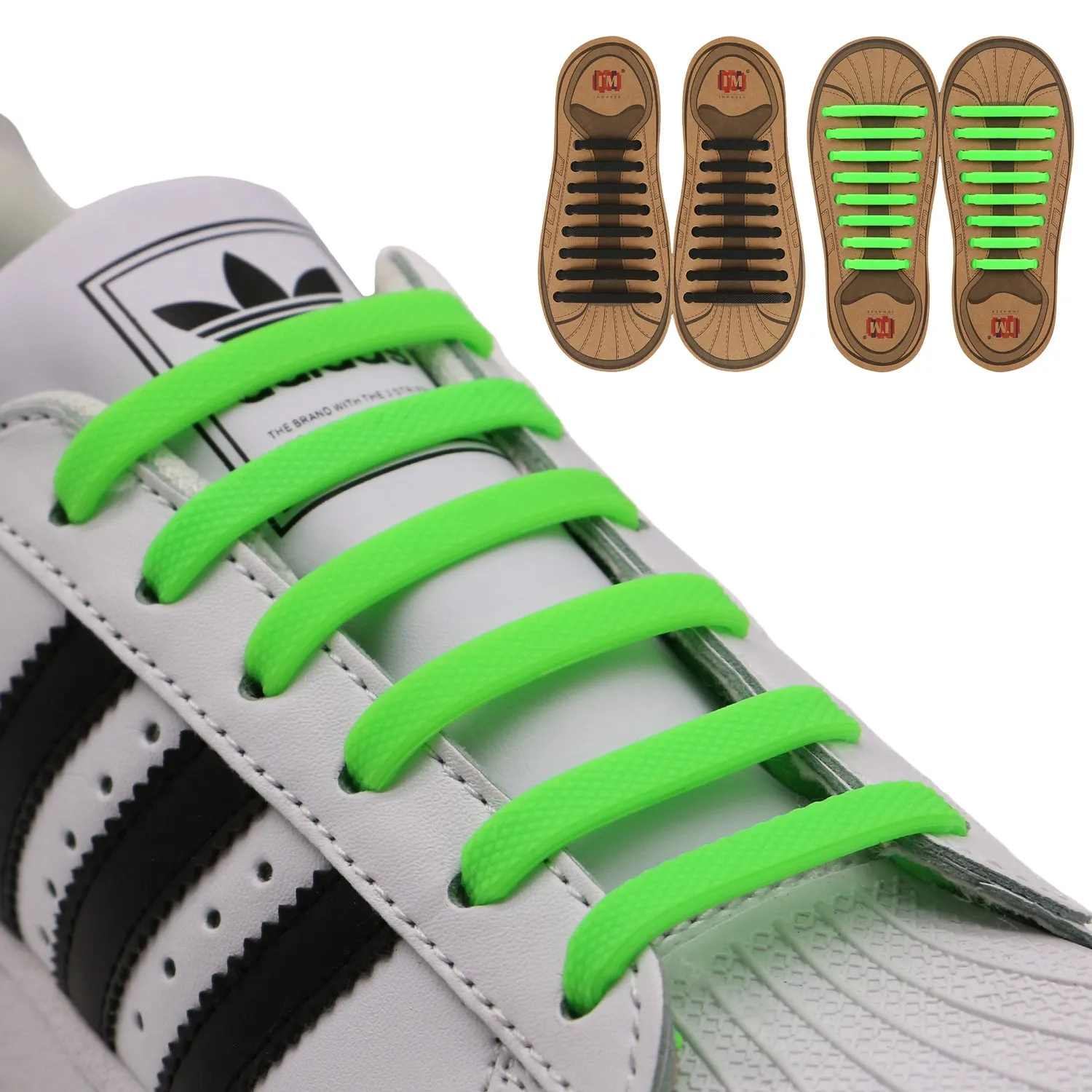 INMAKER No Tie Shoelaces for Kids and Adults, 2 Pack Elastic Sneakers Shoe Laces
