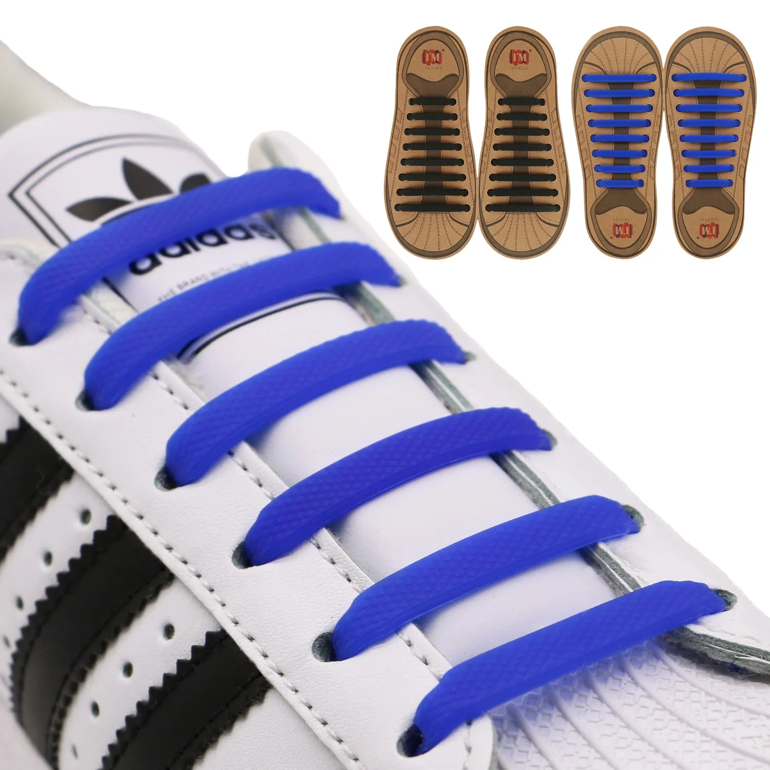 INMAKER No Tie Shoelaces for Kids and Adults, 2 Pack Elastic Sneakers Shoe Laces