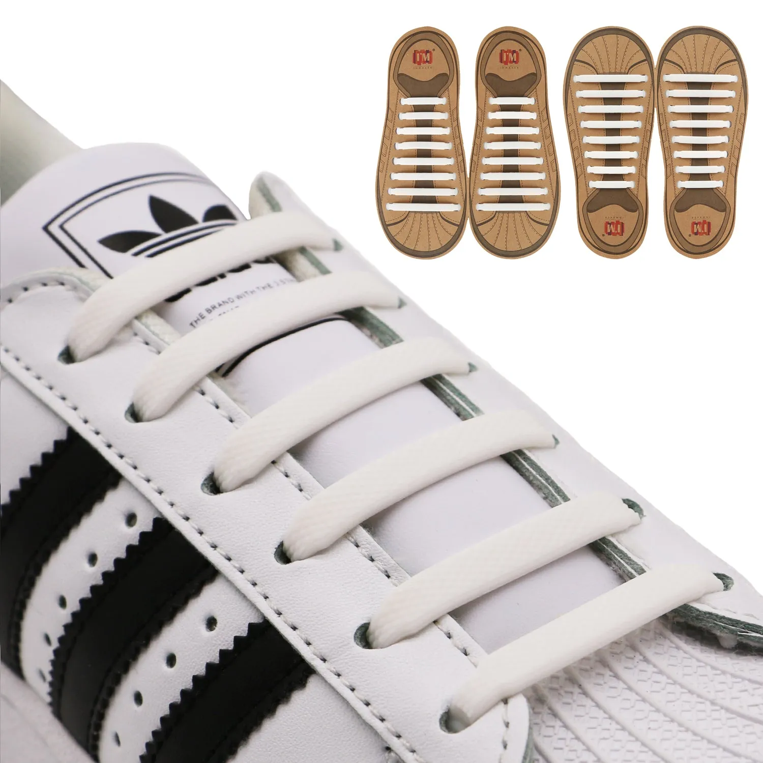 INMAKER No Tie Shoelaces for Kids and Adults, 2 Pack Elastic Sneakers Shoe Laces