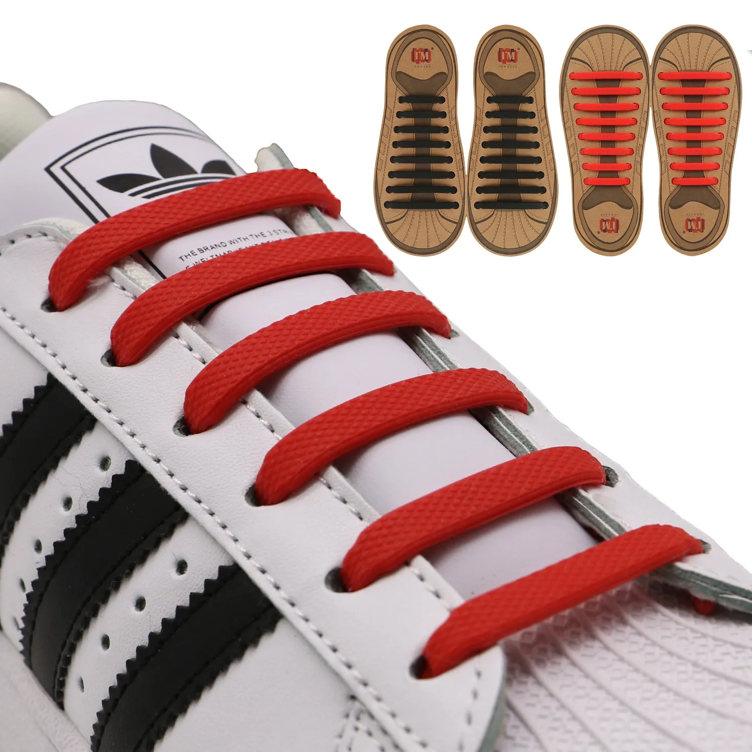 INMAKER No Tie Shoelaces for Kids and Adults, 2 Pack Elastic Sneakers Shoe Laces