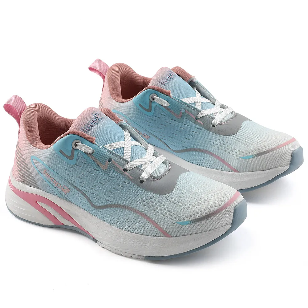 Leap7x Sky Blue Sports Lacing Walking Shoes For Women GHD-W10E By Liberty