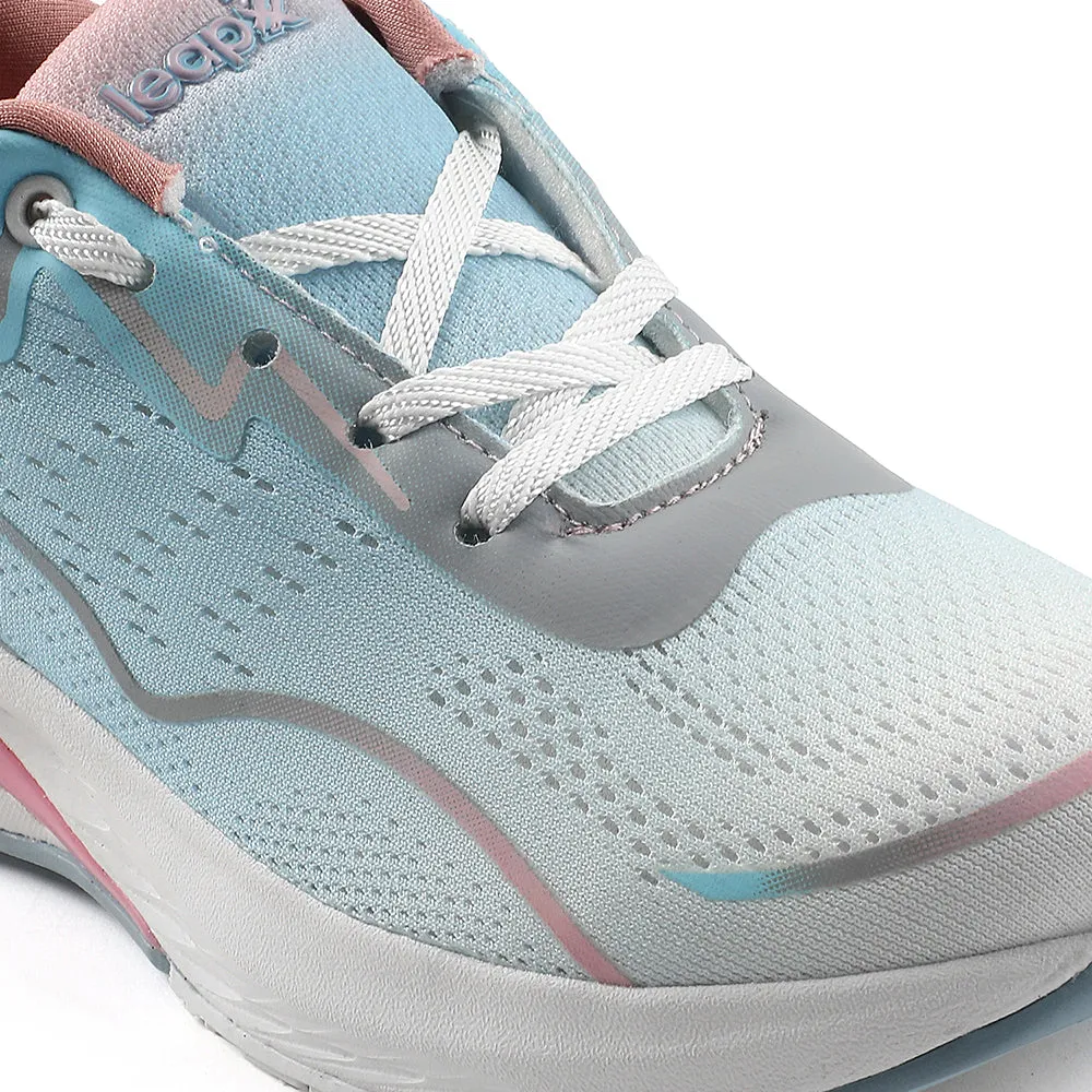 Leap7x Sky Blue Sports Lacing Walking Shoes For Women GHD-W10E By Liberty