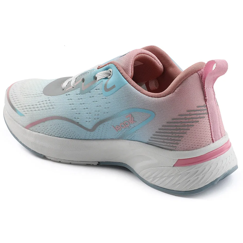 Leap7x Sky Blue Sports Lacing Walking Shoes For Women GHD-W10E By Liberty