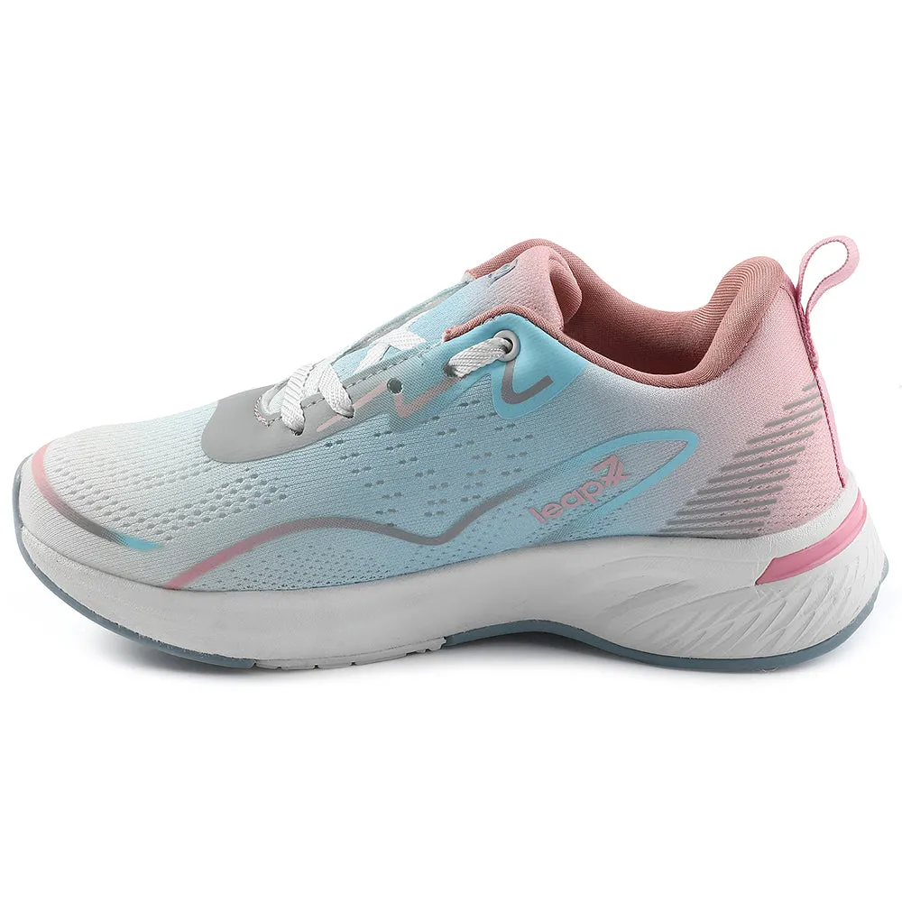 Leap7x Sky Blue Sports Lacing Walking Shoes For Women GHD-W10E By Liberty