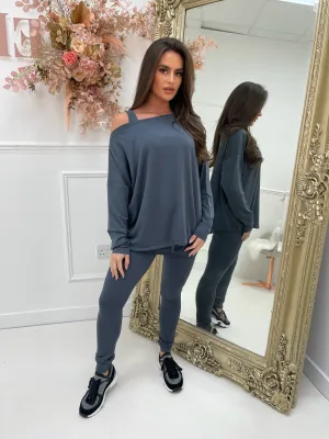 Mabel grey premium 3 piece loungeset