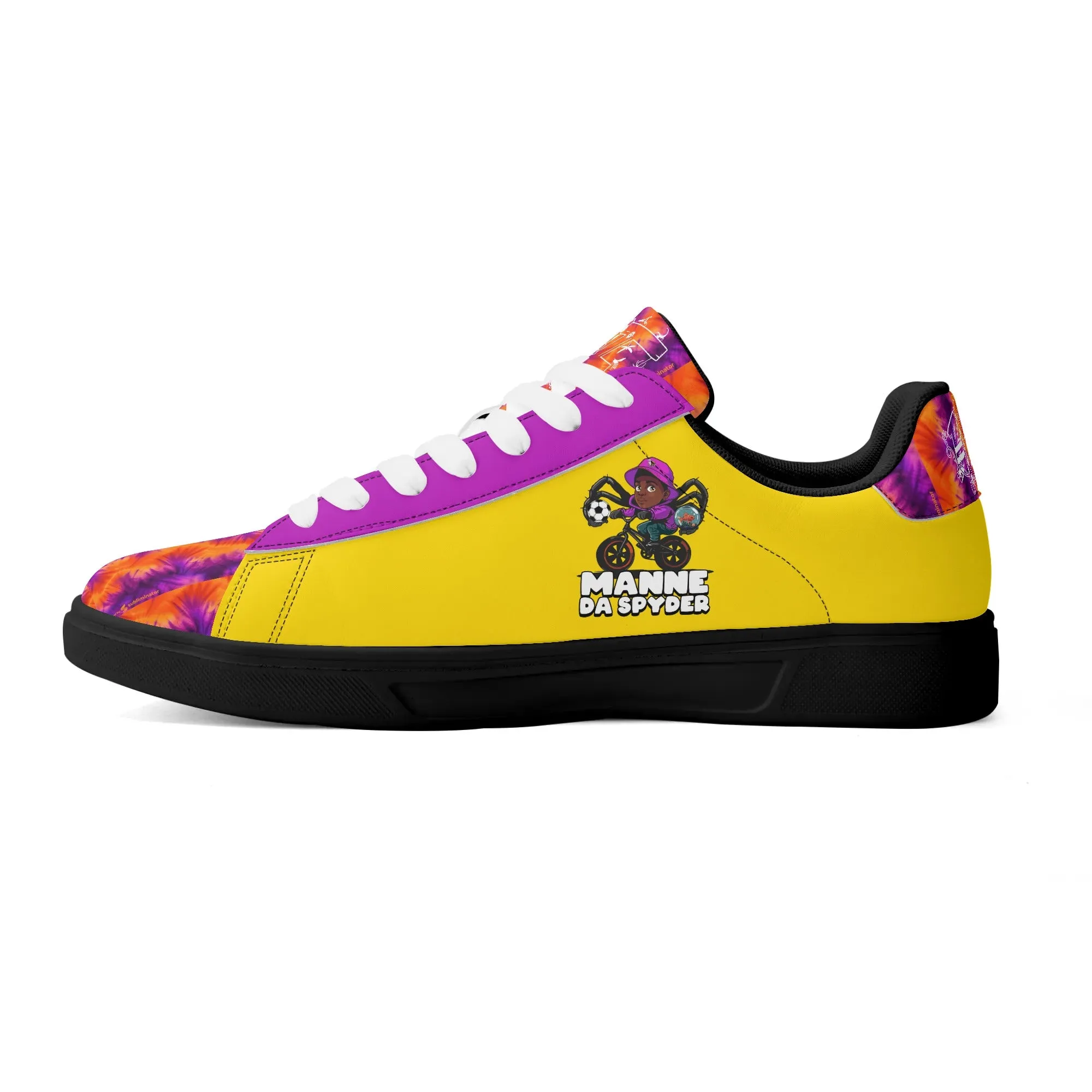 Manne The Spyder Adult Lightweight Brand Low Top Leather Skateboard Shoes WIth Personalized Logo /Name