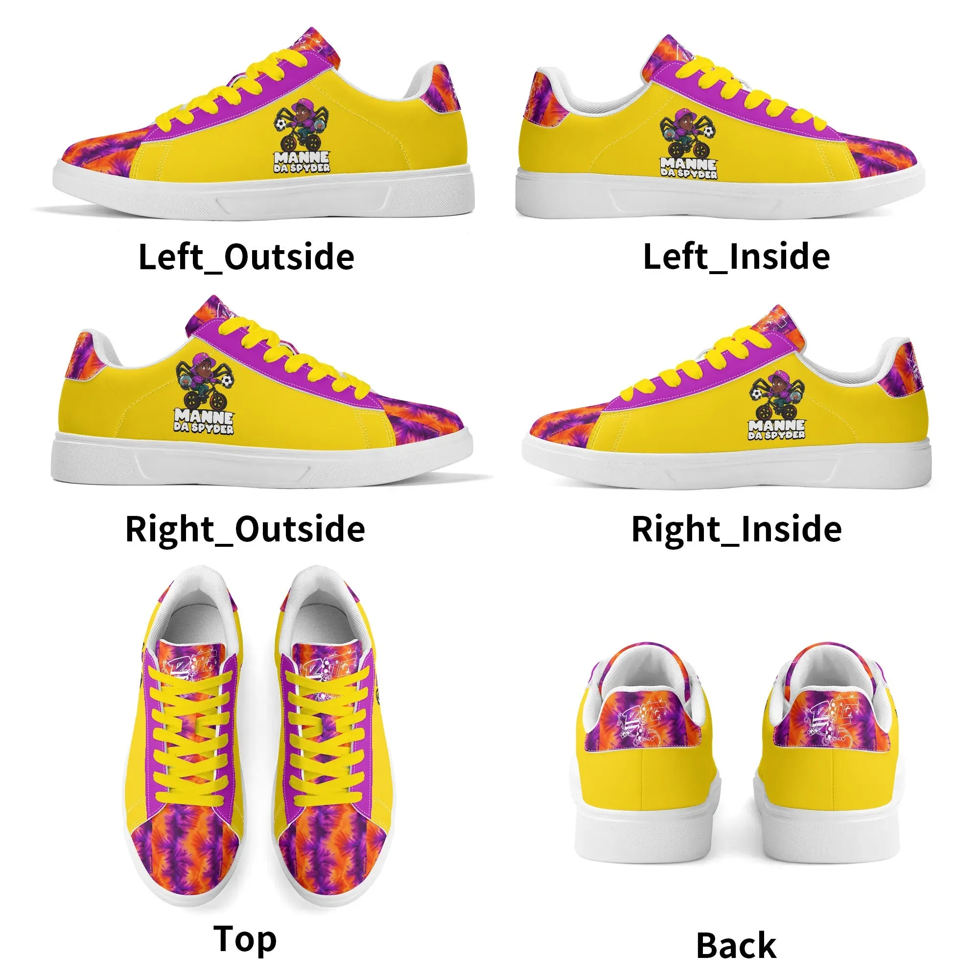 Manne The Spyder Adult Lightweight Brand Low Top Leather Skateboard Shoes WIth Personalized Logo /Name