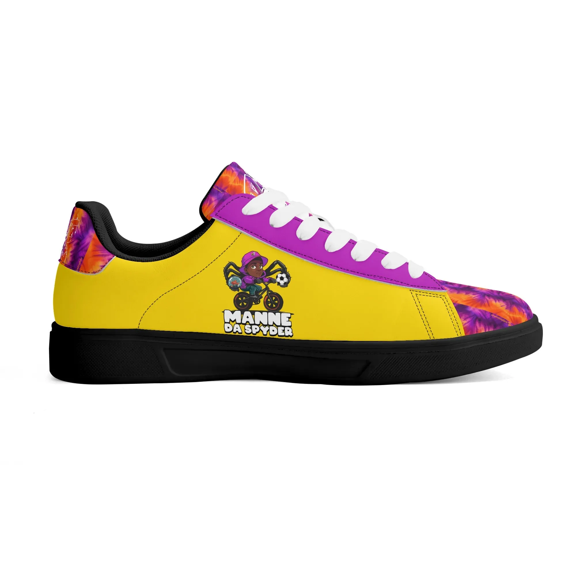 Manne The Spyder Adult Lightweight Brand Low Top Leather Skateboard Shoes WIth Personalized Logo /Name