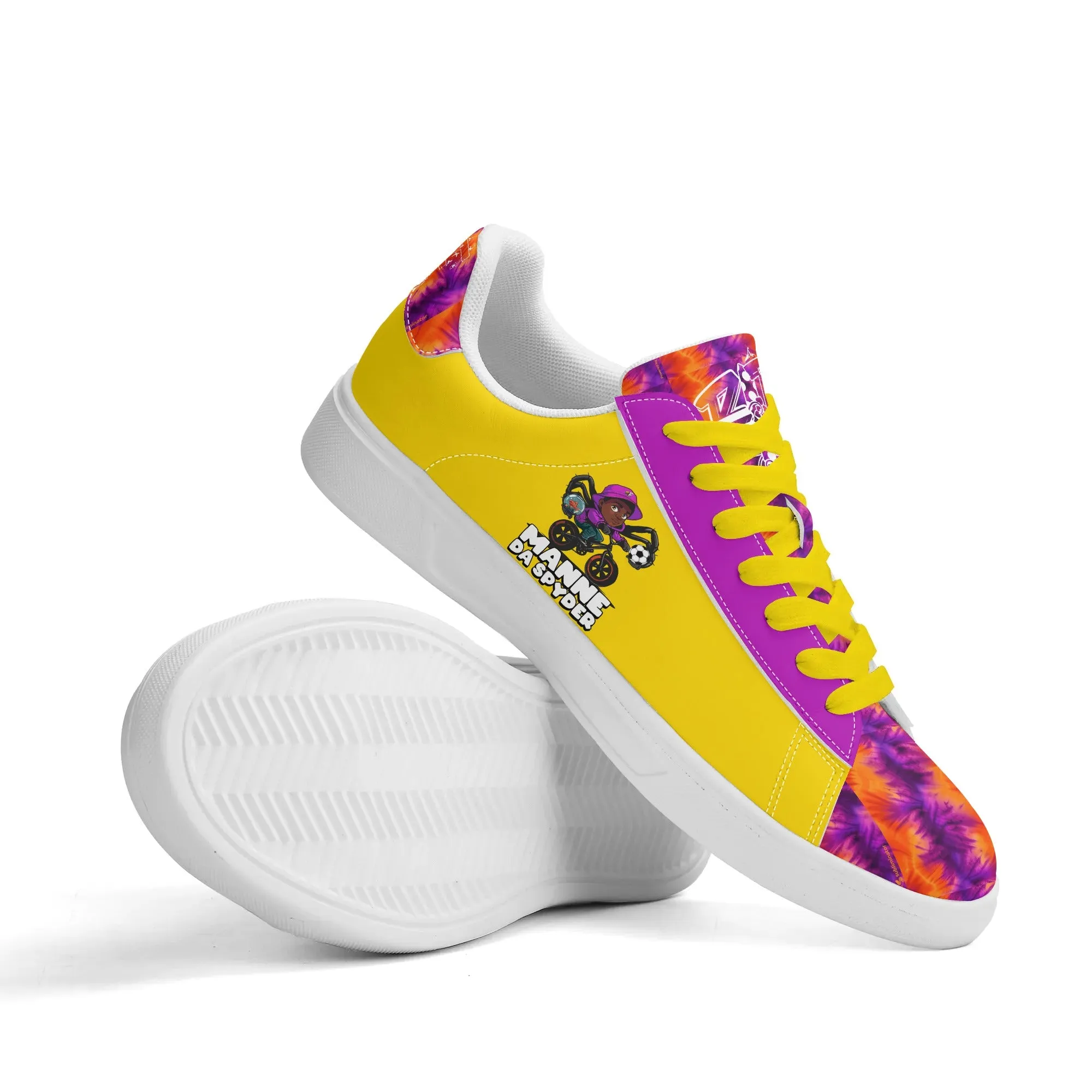 Manne The Spyder Adult Lightweight Brand Low Top Leather Skateboard Shoes WIth Personalized Logo /Name