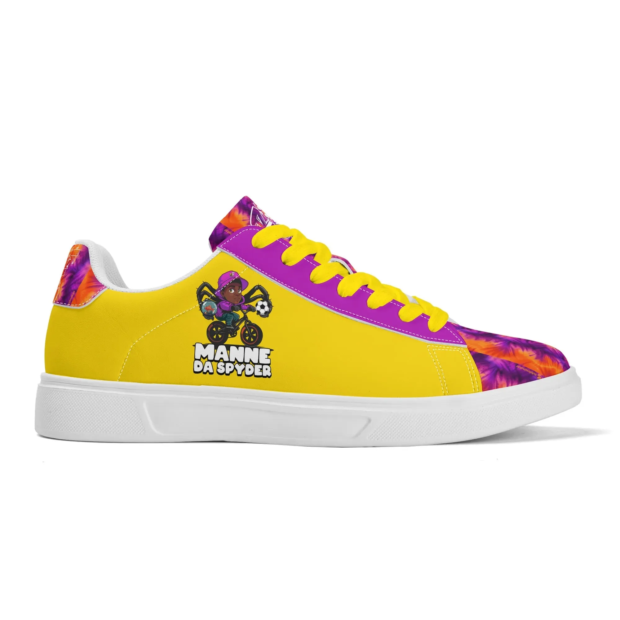 Manne The Spyder Adult Lightweight Brand Low Top Leather Skateboard Shoes WIth Personalized Logo /Name