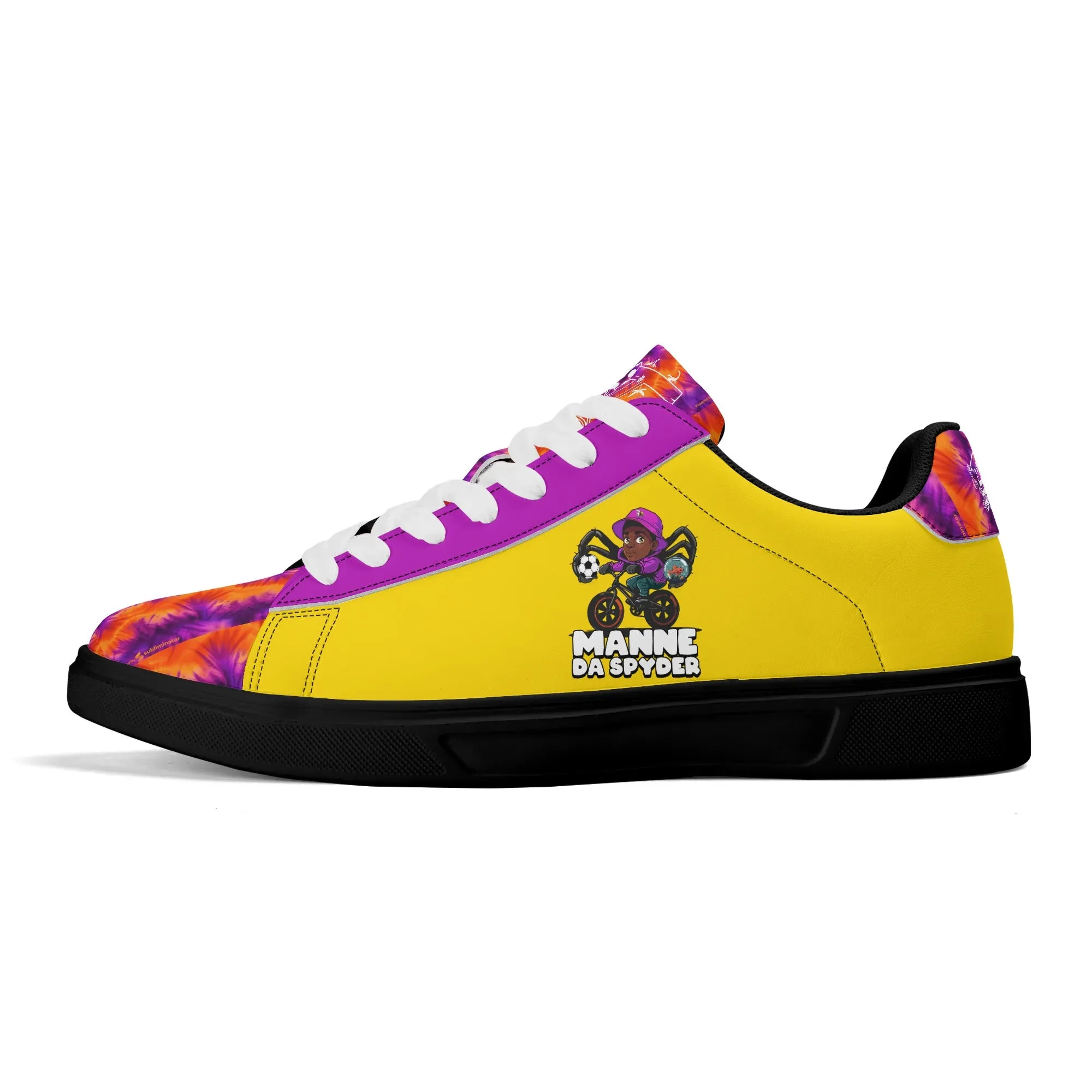 Manne The Spyder Adult Lightweight Brand Low Top Leather Skateboard Shoes WIth Personalized Logo /Name