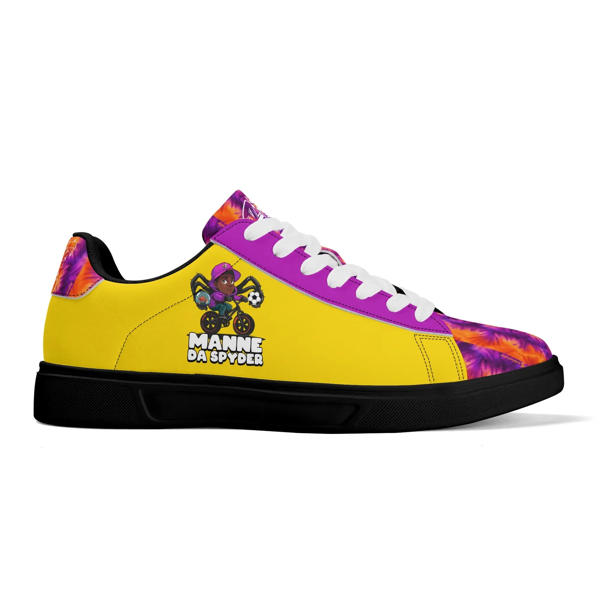 Manne The Spyder Adult Lightweight Brand Low Top Leather Skateboard Shoes WIth Personalized Logo /Name