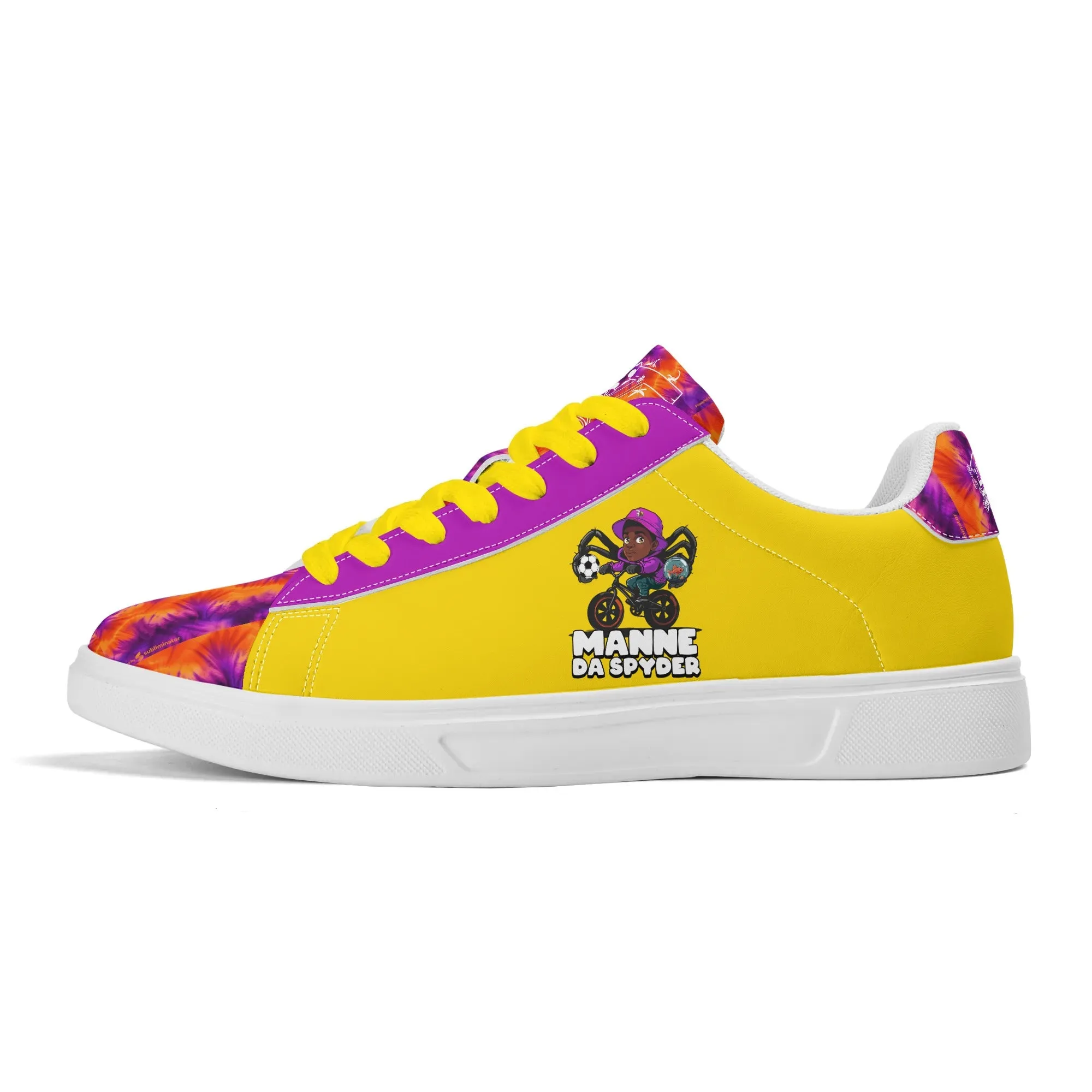 Manne The Spyder Adult Lightweight Brand Low Top Leather Skateboard Shoes WIth Personalized Logo /Name