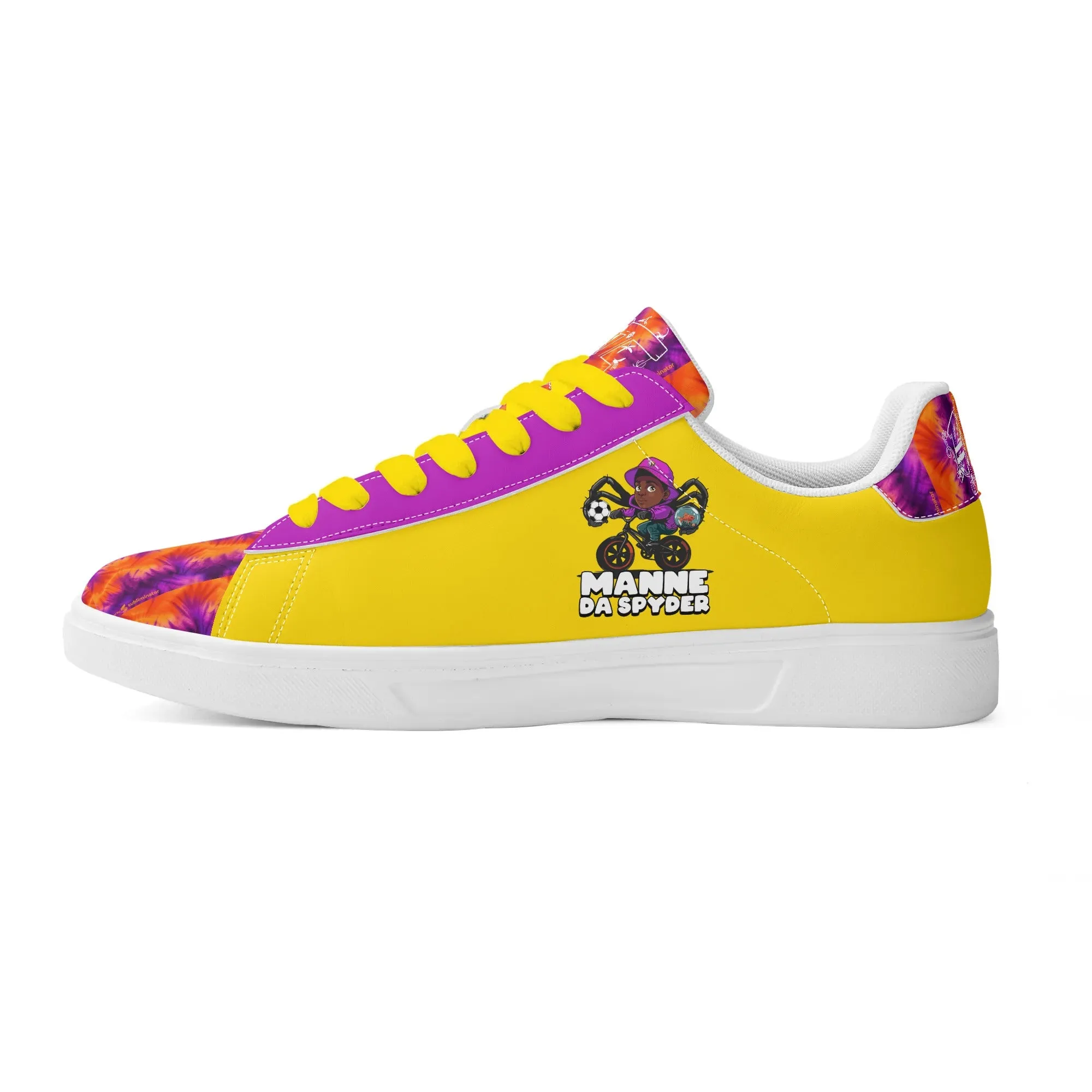 Manne The Spyder Adult Lightweight Brand Low Top Leather Skateboard Shoes WIth Personalized Logo /Name