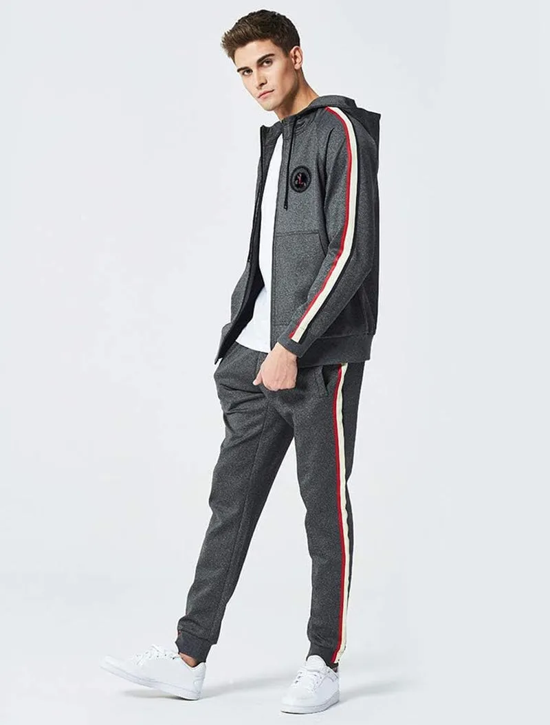 Men'S Casual Tracksuit Set Long Sleeve Full-Zip Running Jogging Athletic Sweat Suits