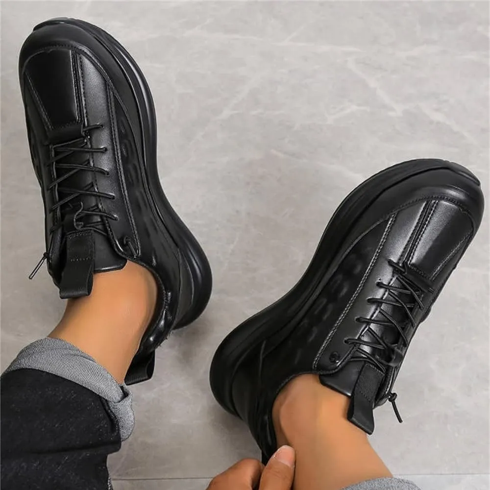 Men's Lace Up Non Slip Leather Outdoor Fashion Sneaker
