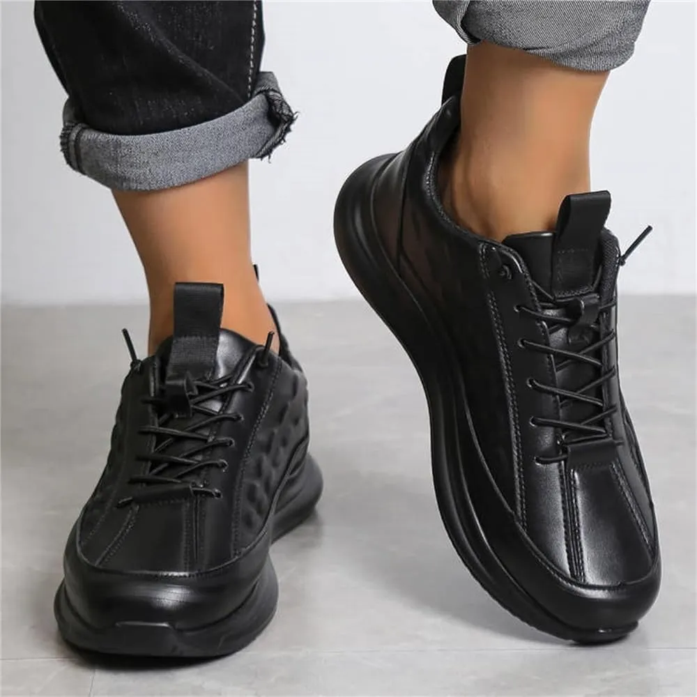 Men's Lace Up Non Slip Leather Outdoor Fashion Sneaker