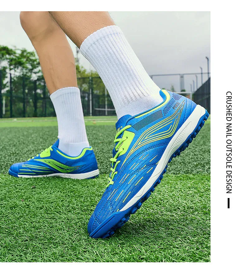 Men's Synthetic Leather Low-Top Football Turf Sports Shoes (In Stock)