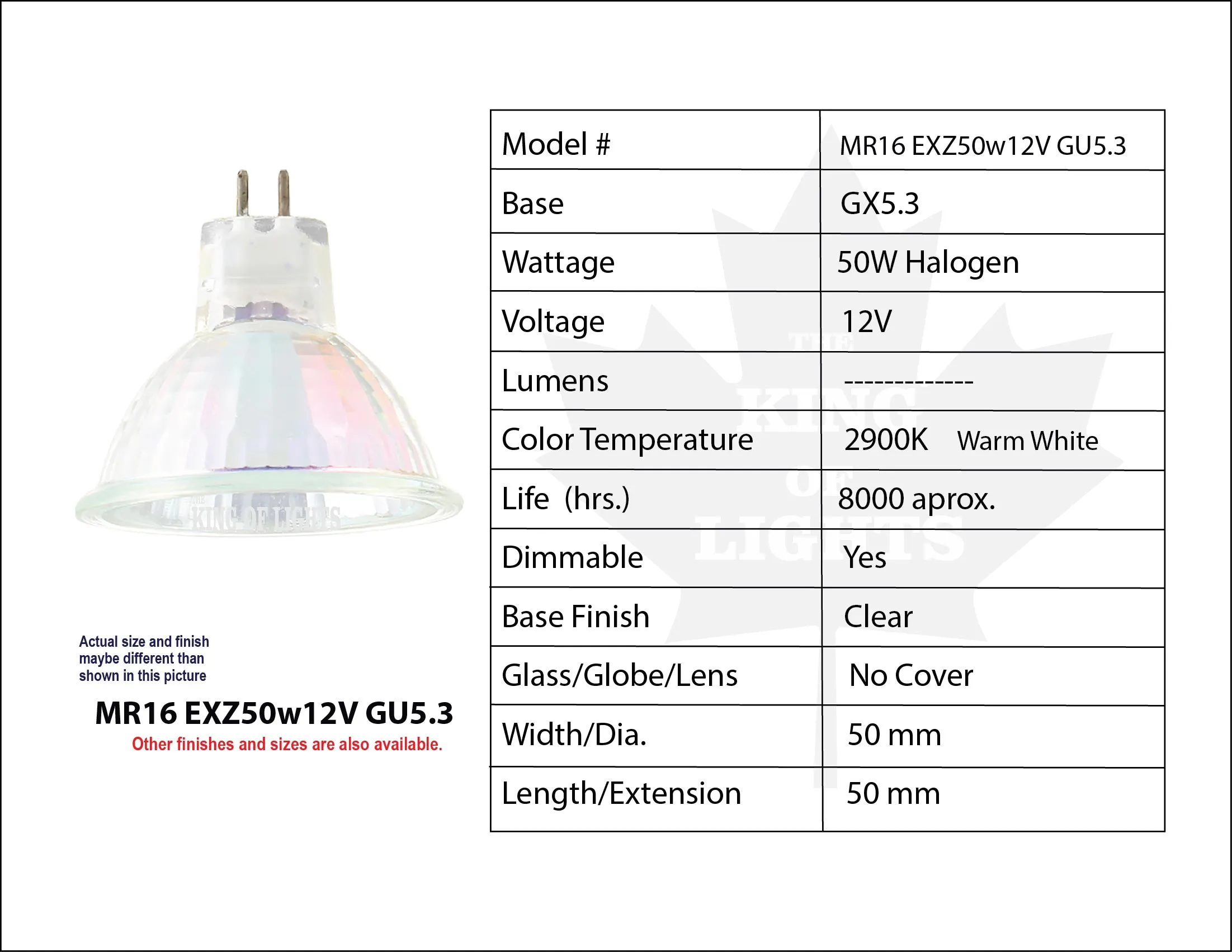 MR16-50W/12V EXZ