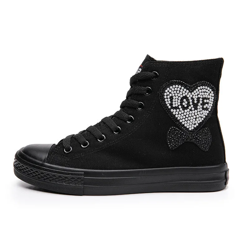 Nanccy Casual Sparkling High Top Canvas Shoes