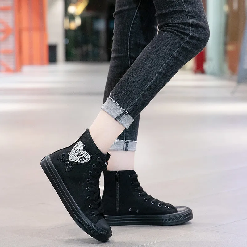 Nanccy Casual Sparkling High Top Canvas Shoes
