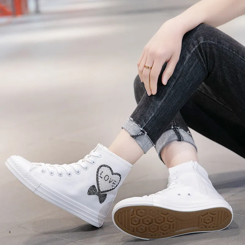 Nanccy Casual Sparkling High Top Canvas Shoes