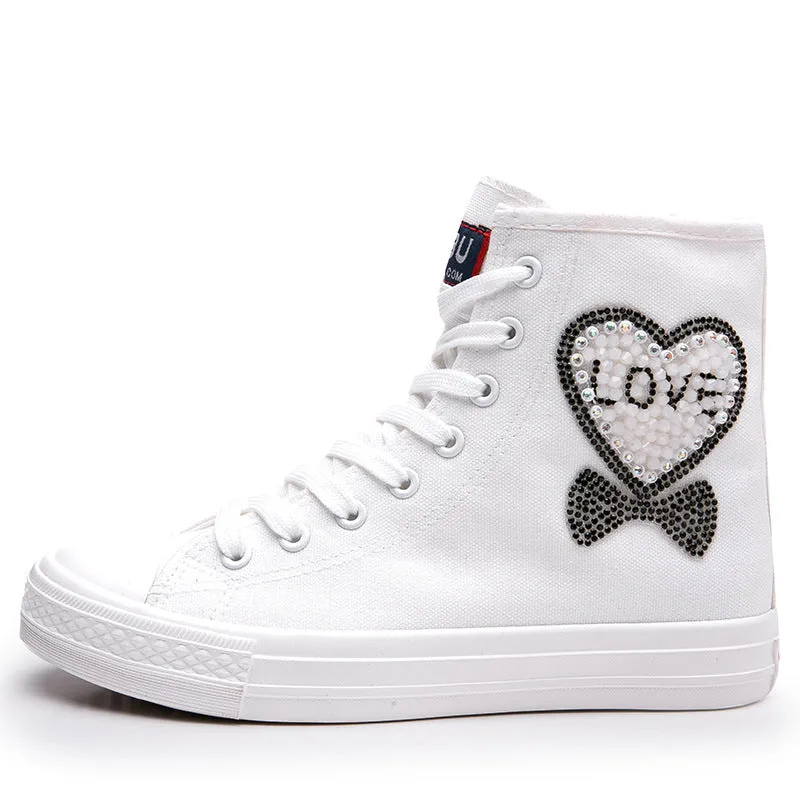 Nanccy Casual Sparkling High Top Canvas Shoes