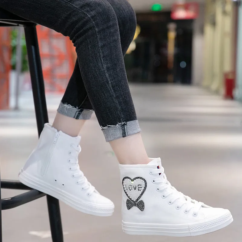 Nanccy Casual Sparkling High Top Canvas Shoes