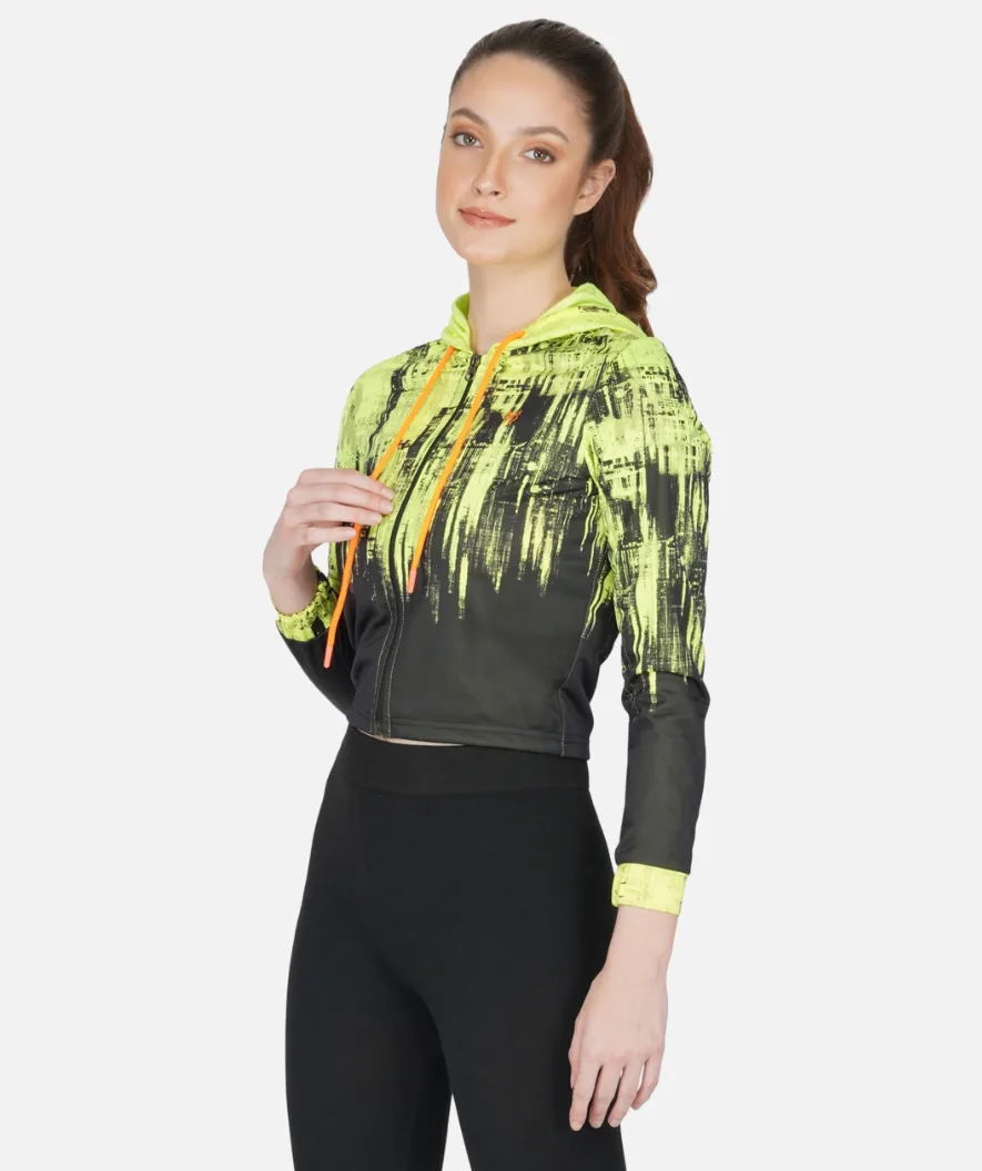 Neon Shade Short Length Hoodie Top | Women | LDUK510