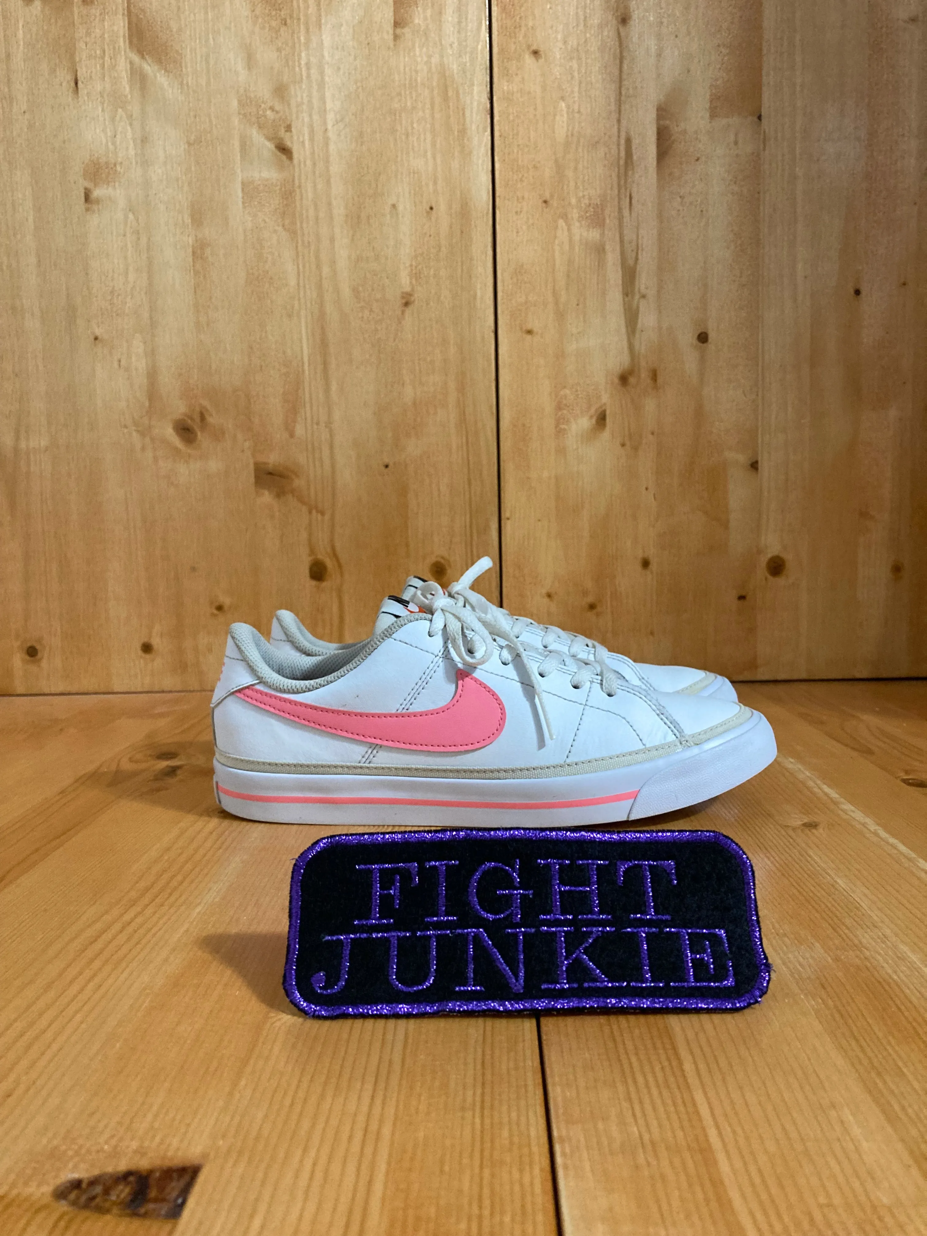NIKE COURT LEGACY GS Youth Size 6Y Casual Shoes Sneakers White & Pink DA5380-103
