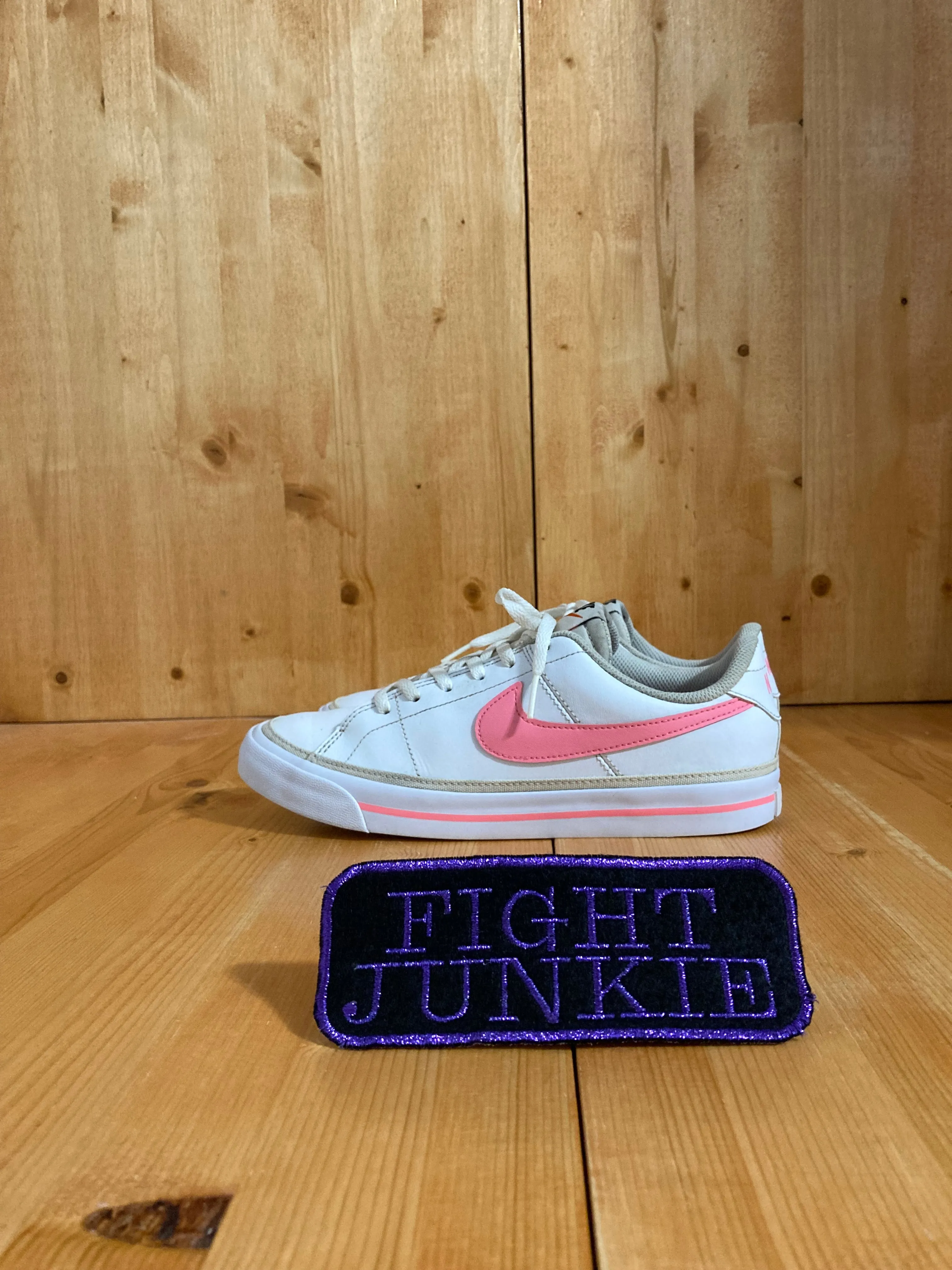 NIKE COURT LEGACY GS Youth Size 6Y Casual Shoes Sneakers White & Pink DA5380-103
