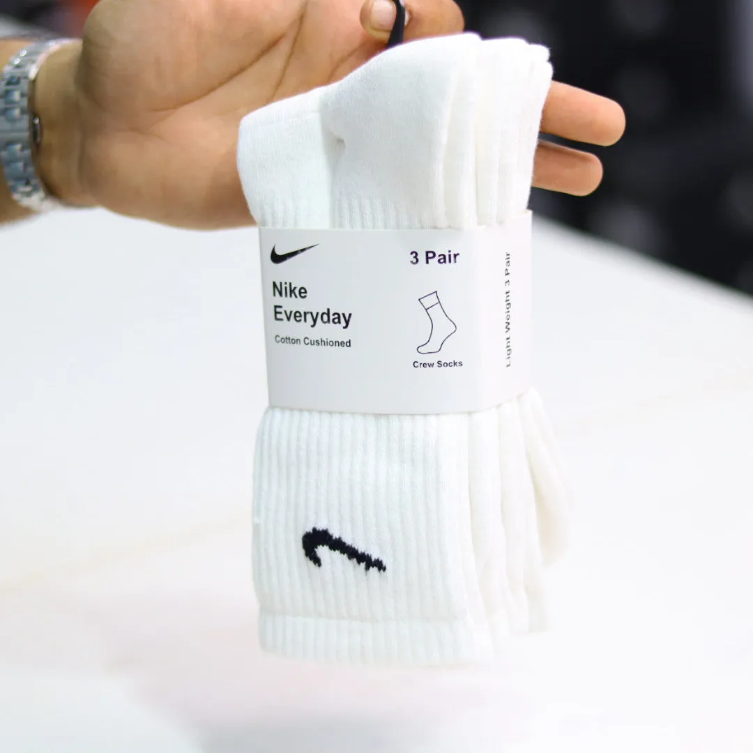 Nike Cushion Socks White Pack of 3