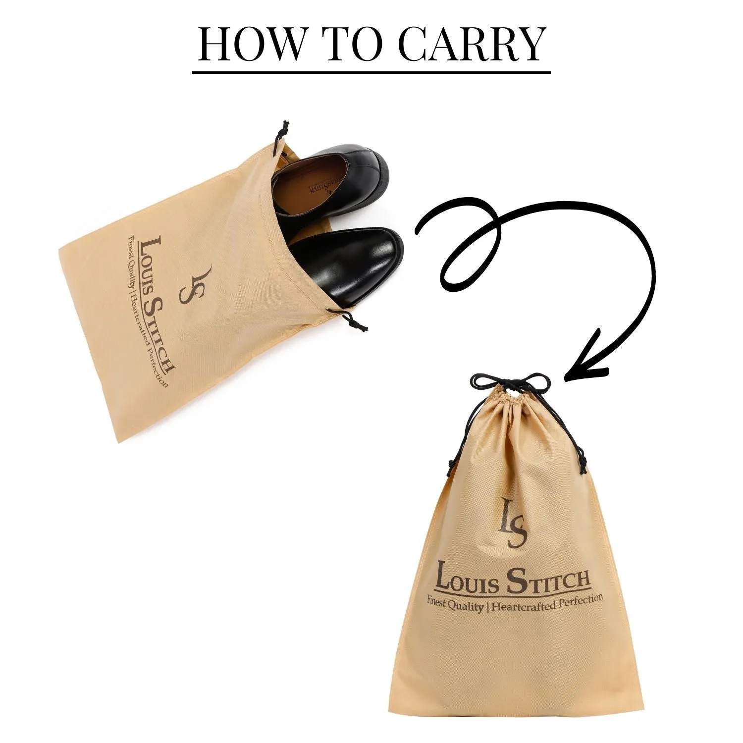 Non Woven Shoe Bag Pack Of  24 Beige Plain & See-Thru