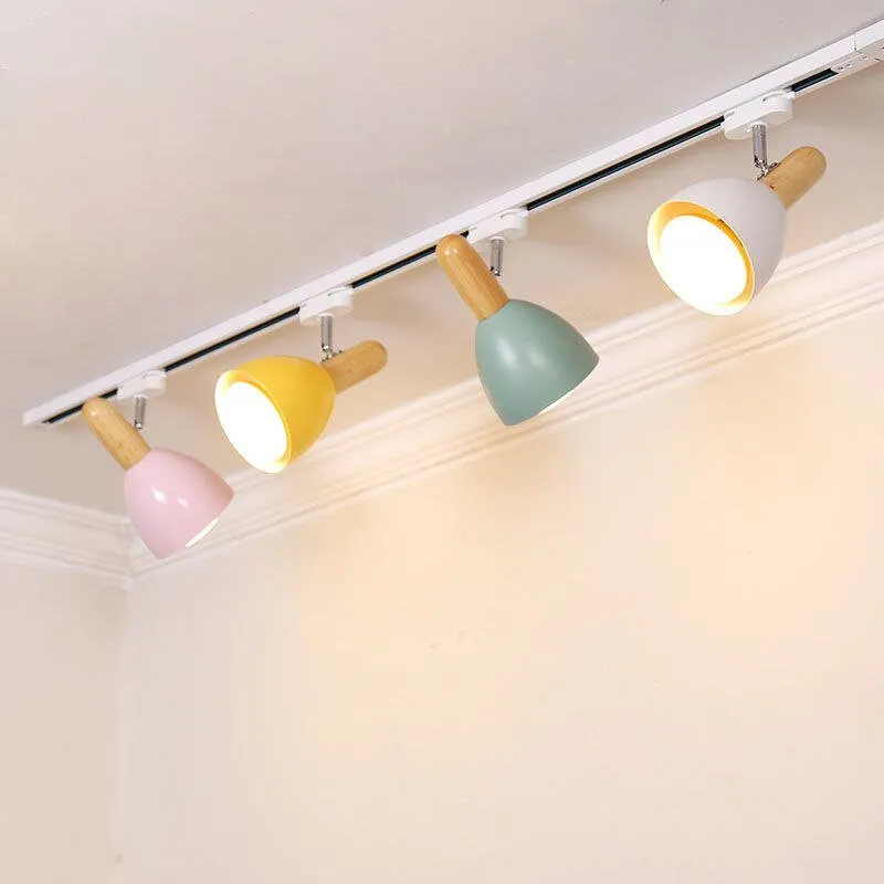 Nordic Wooden LED Track Light - 15W Spotlight