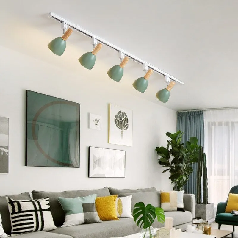 Nordic Wooden LED Track Light - 15W Spotlight