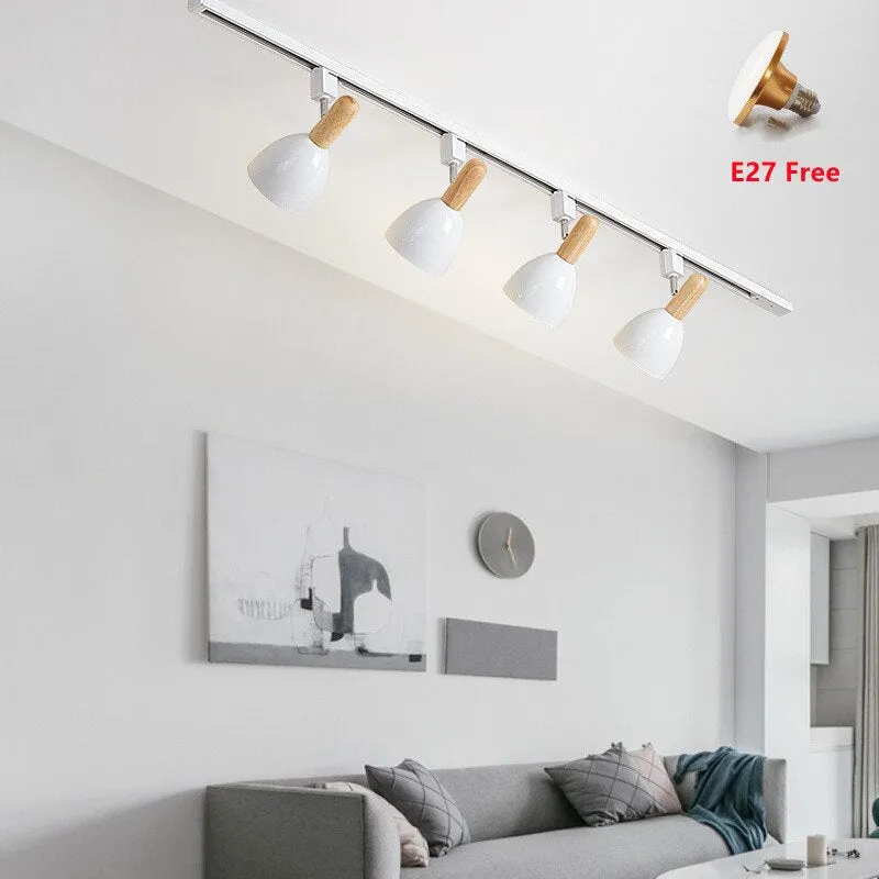 Nordic Wooden LED Track Light - 15W Spotlight