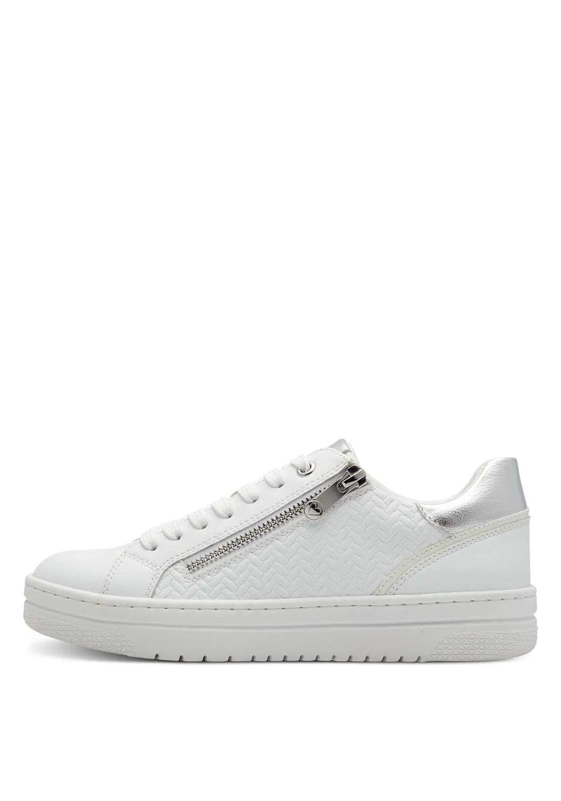 Palm Beach Flat Zip Trainer - White