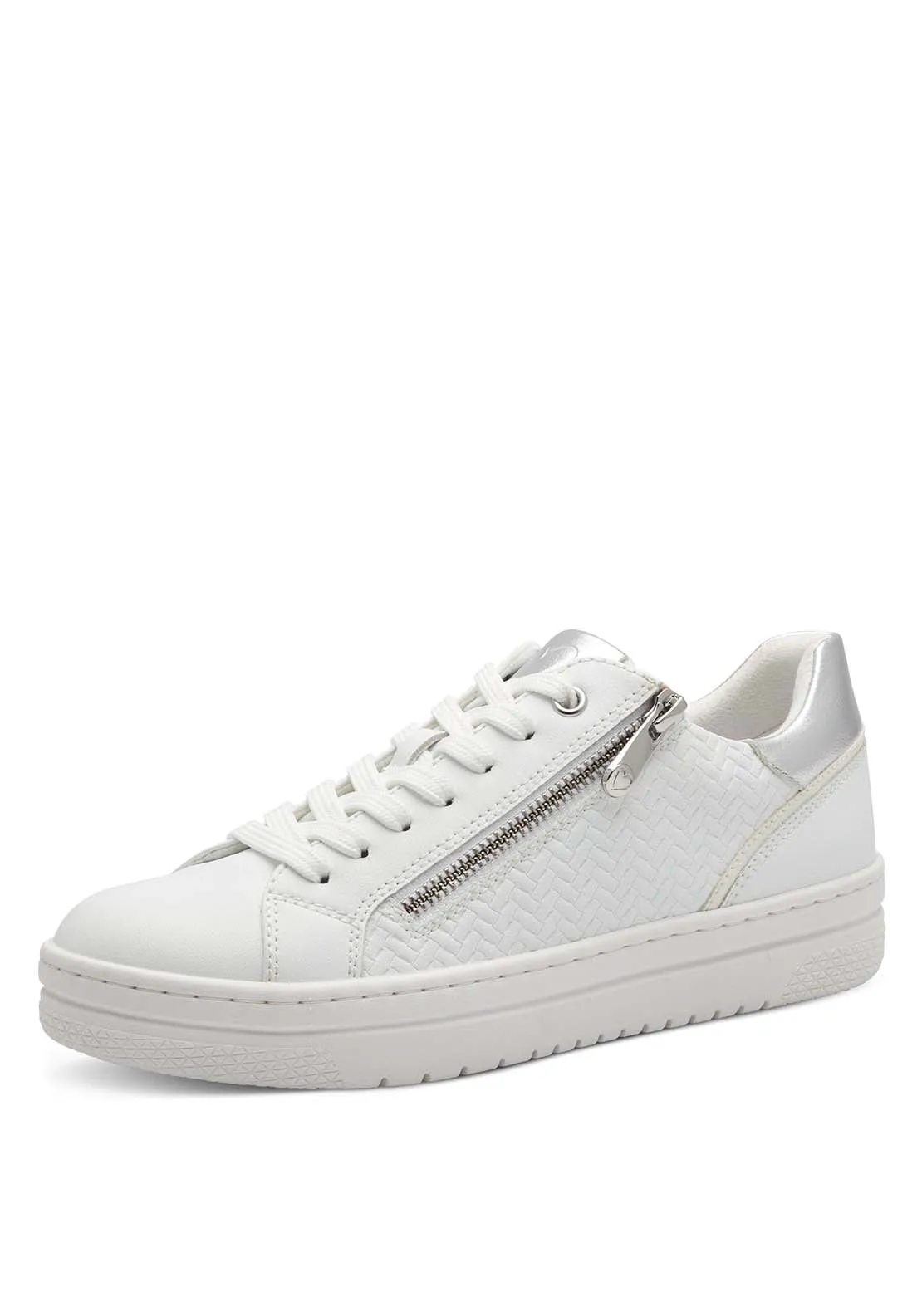 Palm Beach Flat Zip Trainer - White