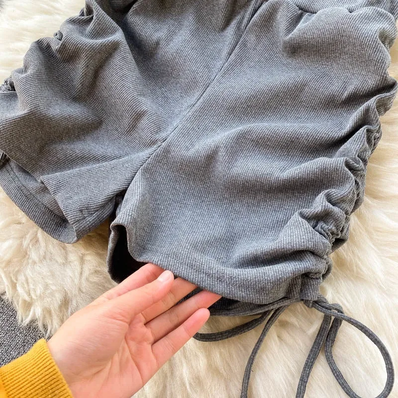 Plain One Drawstring Two Piece Set