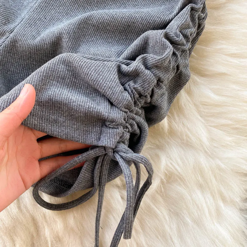 Plain One Drawstring Two Piece Set
