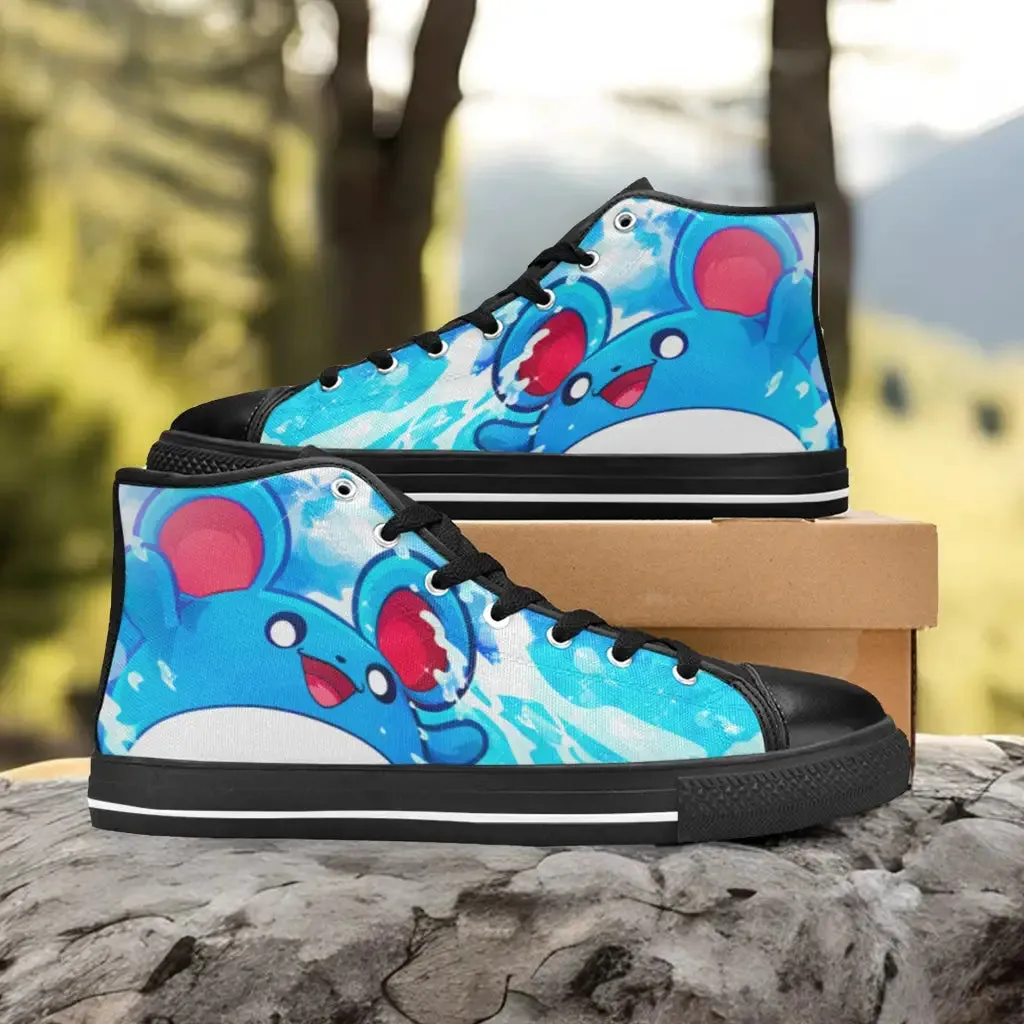 Pokemon Marill Shoes High Top Sneakers for Kids and Adults