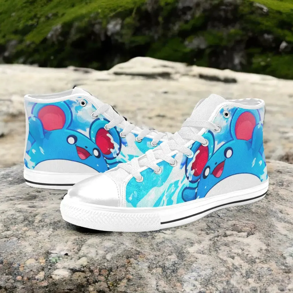 Pokemon Marill Shoes High Top Sneakers for Kids and Adults