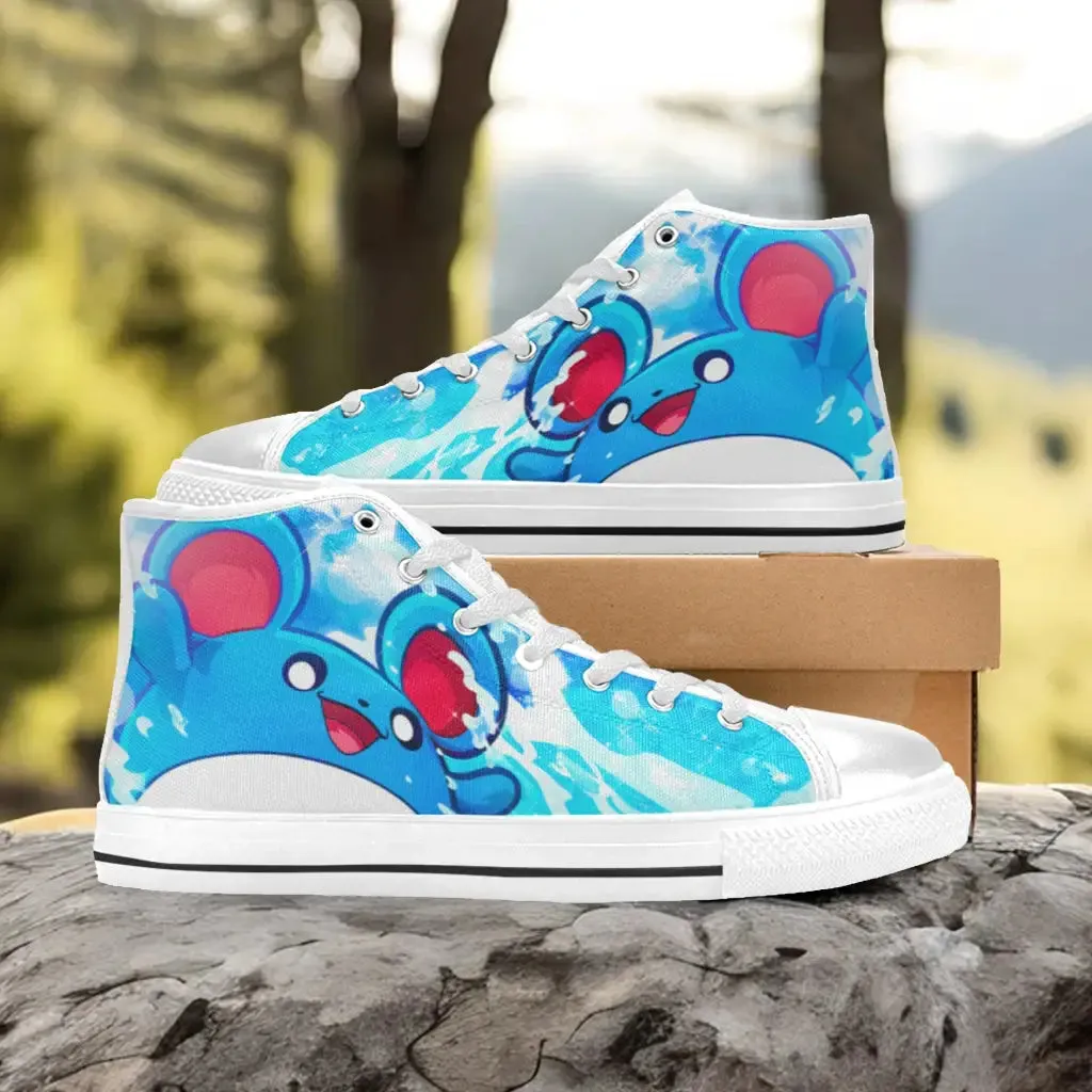 Pokemon Marill Shoes High Top Sneakers for Kids and Adults
