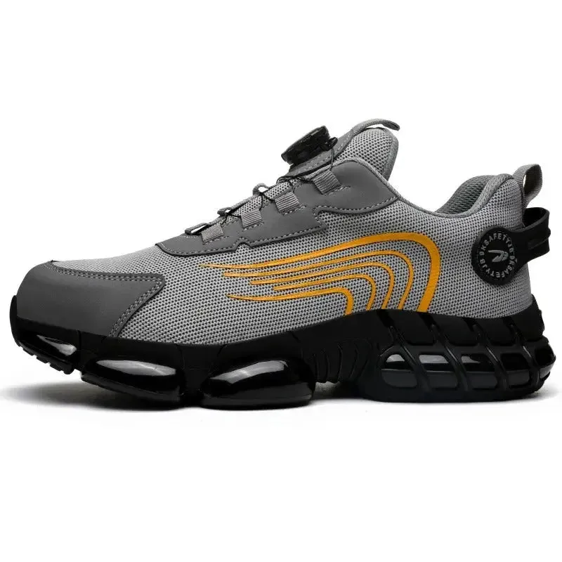 Quick-Lace Steel Toe Safety Sneakers – Lightweight, Slip-Resistant Work Shoes