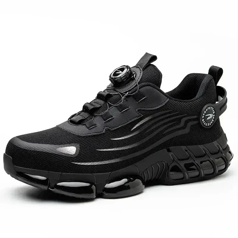 Quick-Lace Steel Toe Safety Sneakers – Lightweight, Slip-Resistant Work Shoes