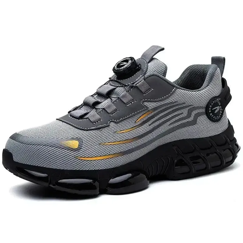 Quick-Lace Steel Toe Safety Sneakers – Lightweight, Slip-Resistant Work Shoes
