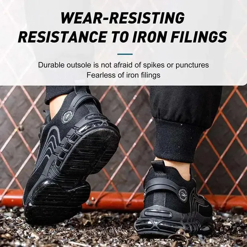Quick-Lace Steel Toe Safety Sneakers – Lightweight, Slip-Resistant Work Shoes